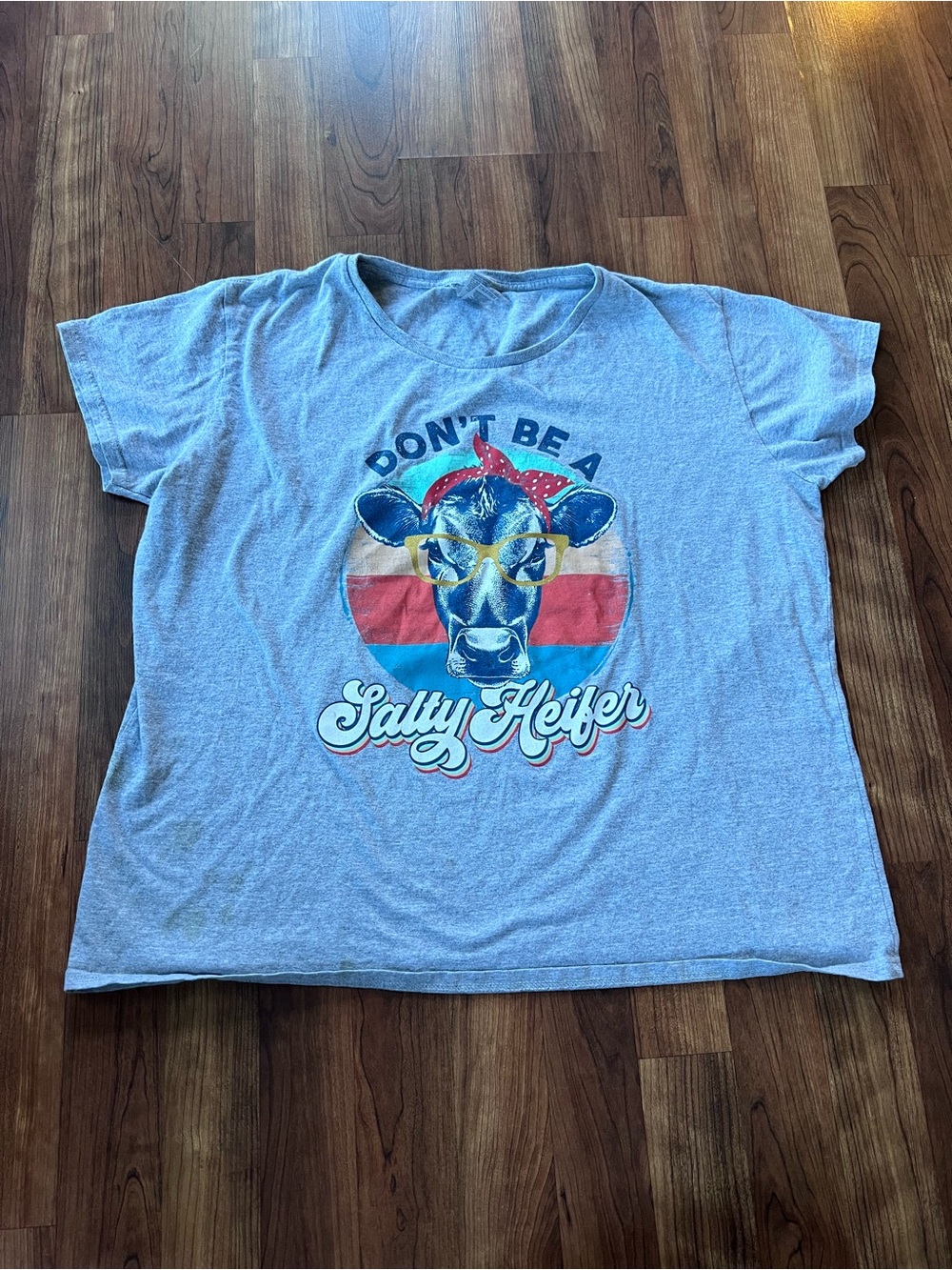 Funny Don’t Be a Salty Heifer Cow Graphic Tee Western Country 2XL 

Description:
